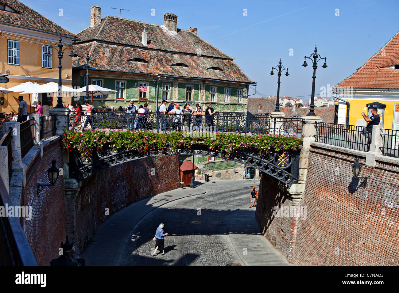 Centre de la vieille ville de Sibiu, Roumanie Banque D'Images