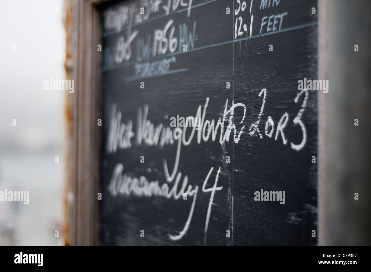 Prévisions d'expédition sur un tableau noir Banque D'Images