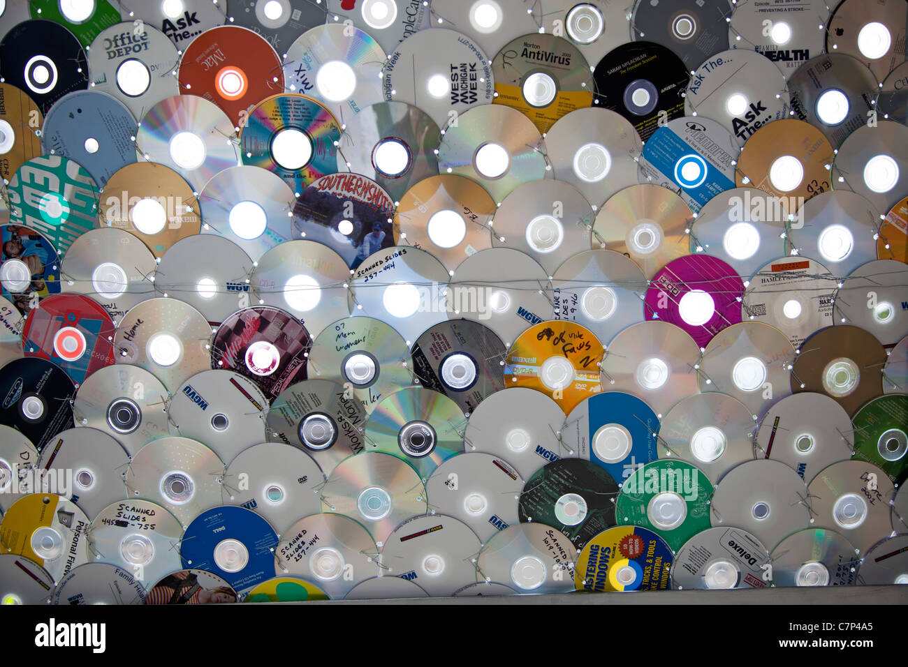 Travaux d'art faites de vieux CDs Banque D'Images