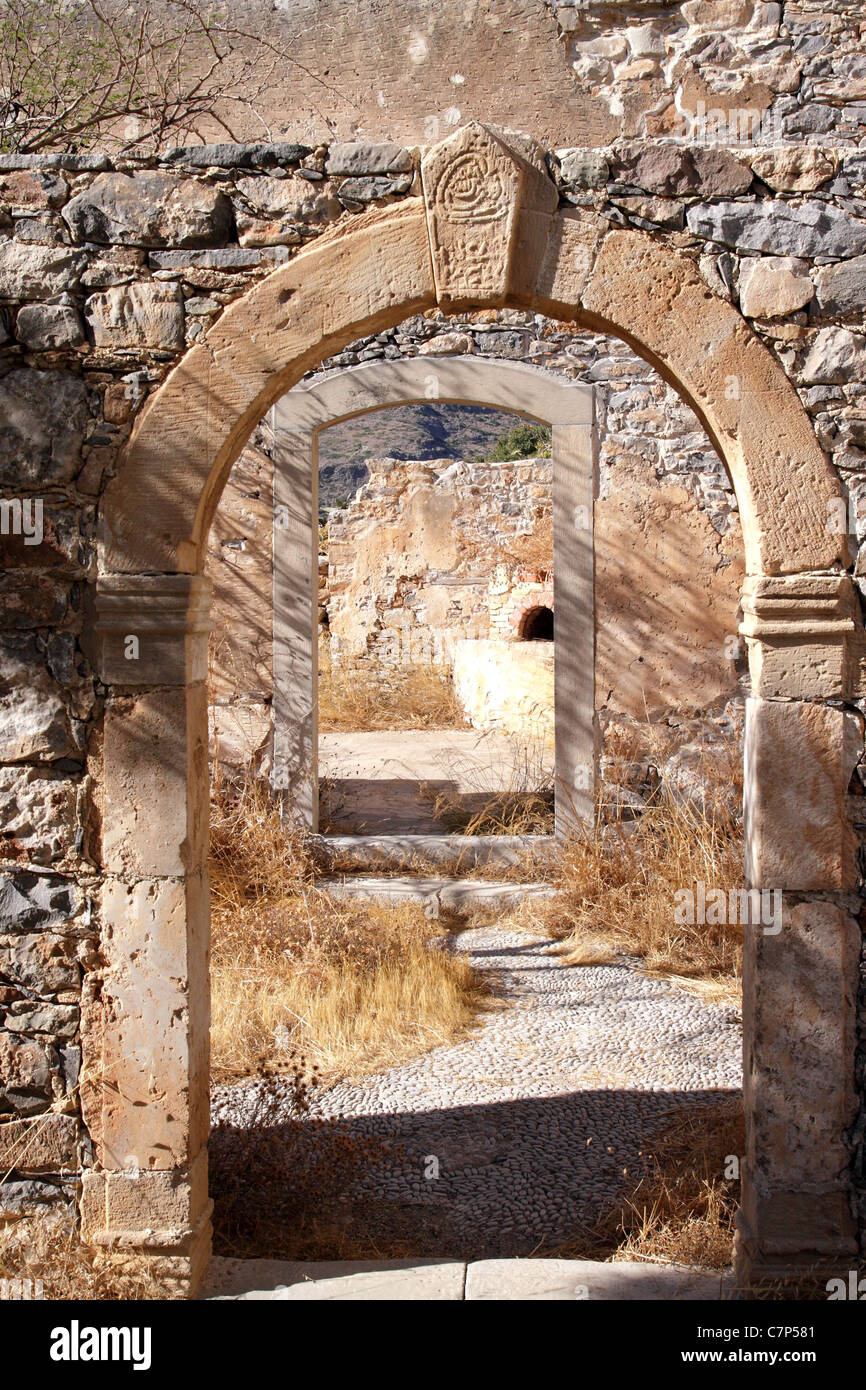 Plus de détails sur l'île de Spinalonga Banque D'Images