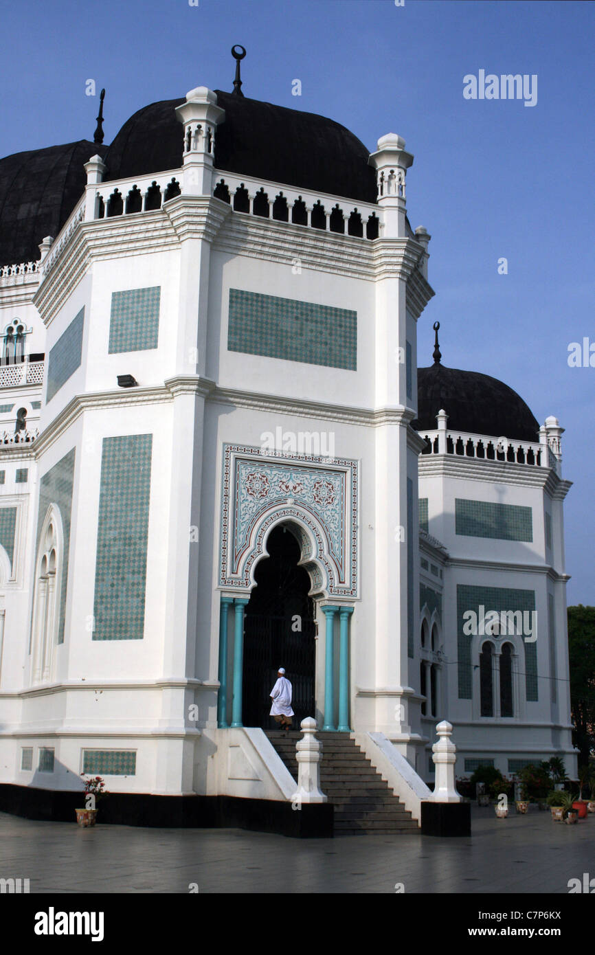 Mosquée Mesjid Raya, Medan, Sumatra Banque D'Images