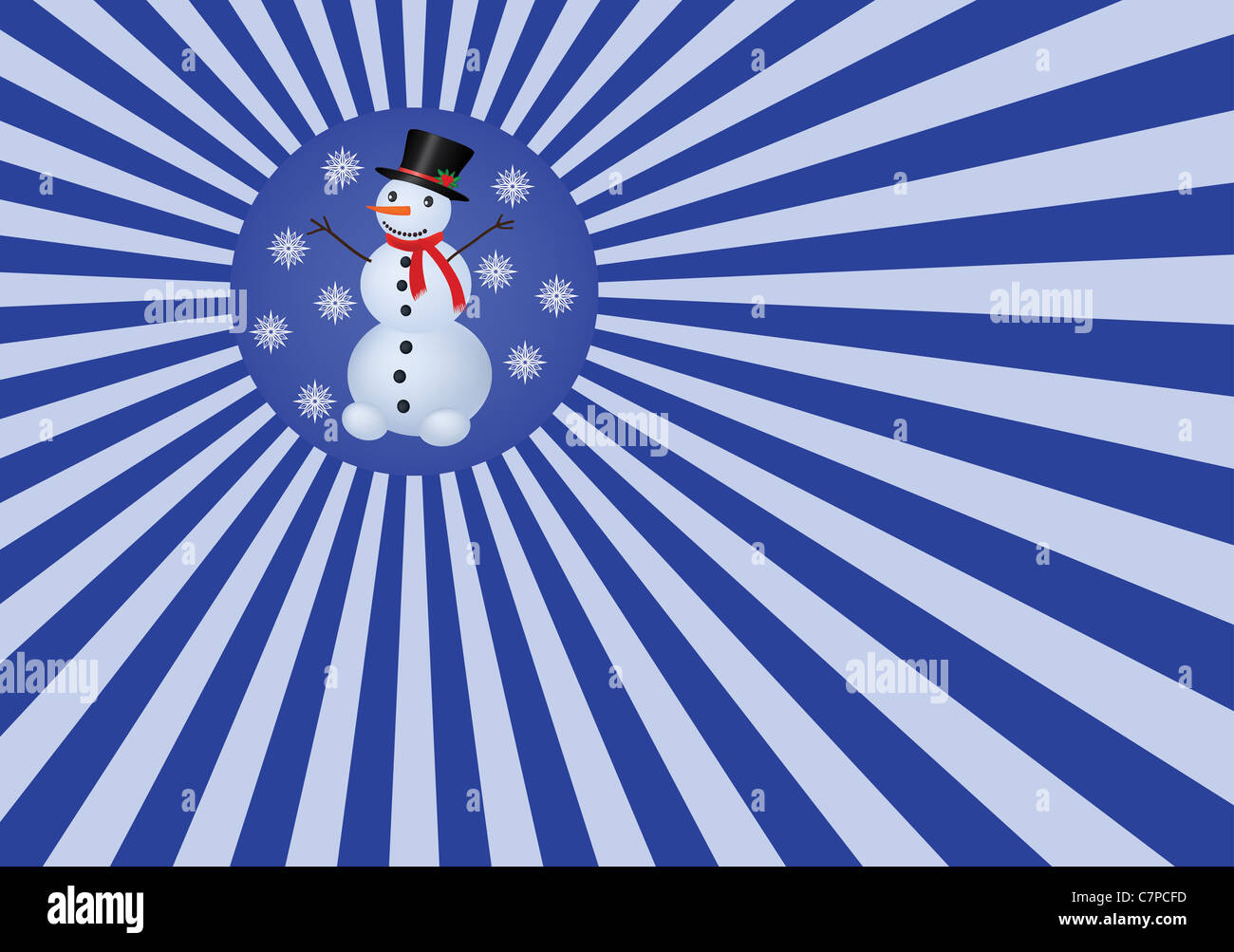 Abstract background with snowman Banque D'Images