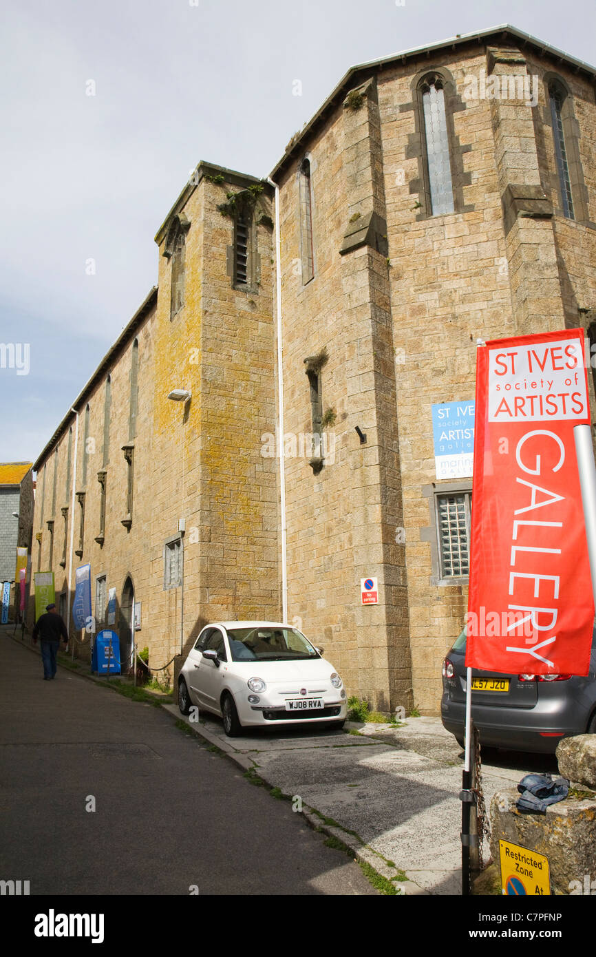 La ville de St Ives Society of Artists Gallery, Cornwall, UK. Banque D'Images