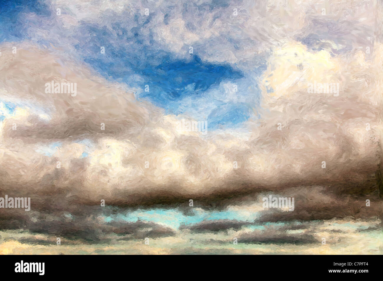 La peinture de style impressionniste d'un ciel nuageux Banque D'Images