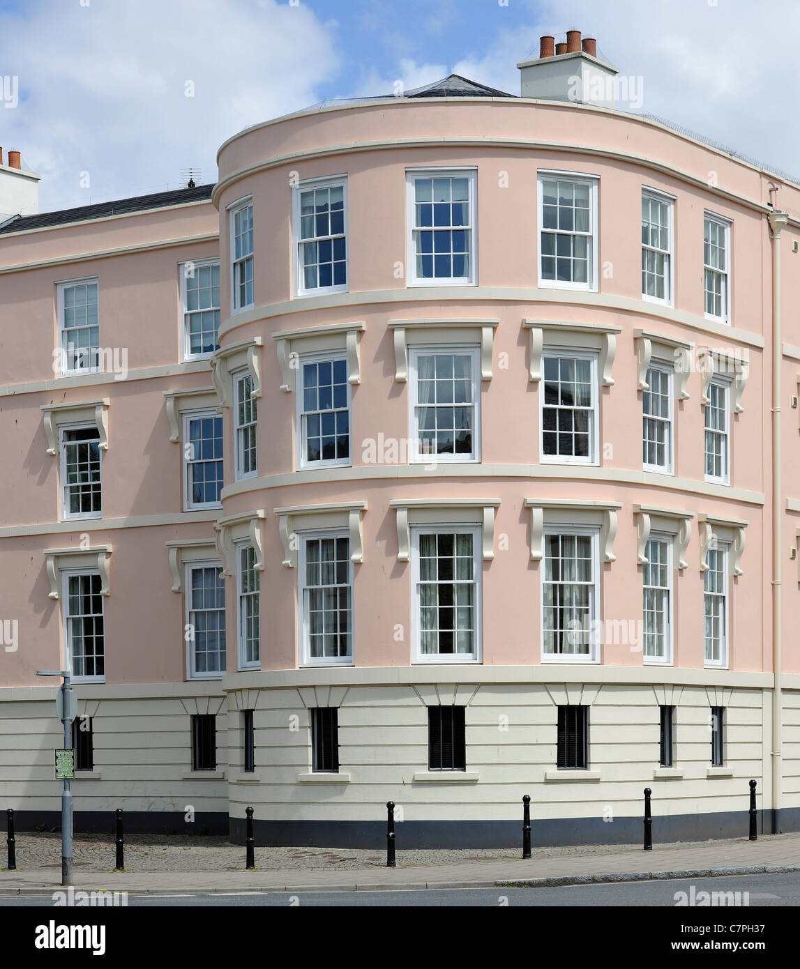 Terrasse pont de logement, Bridgetown, TOTNES, Devon, Angleterre. Banque D'Images