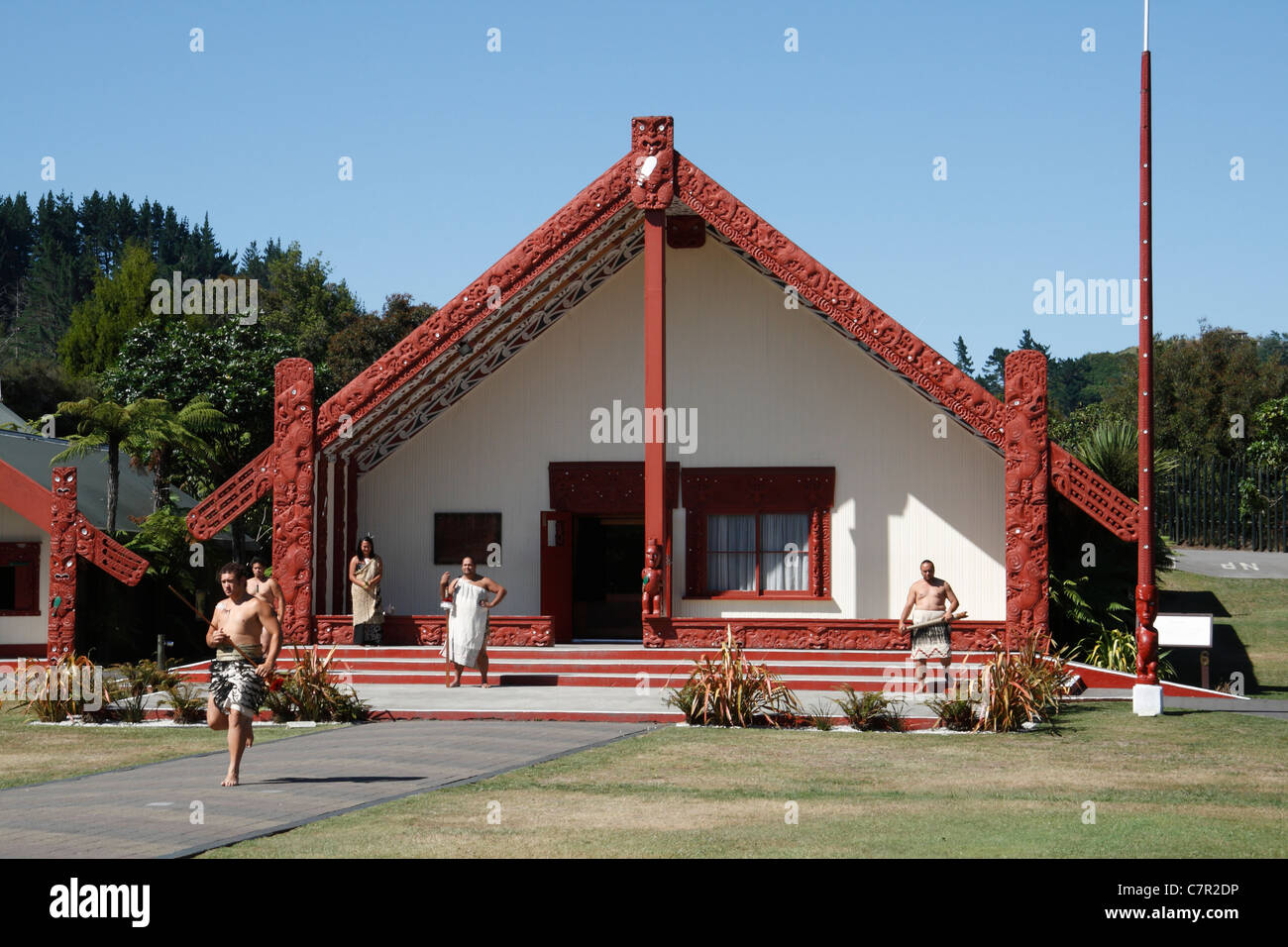 Maison de réunion à Wahiao Selon Whaka Île du Nord Nouvelle-zélande Banque D'Images