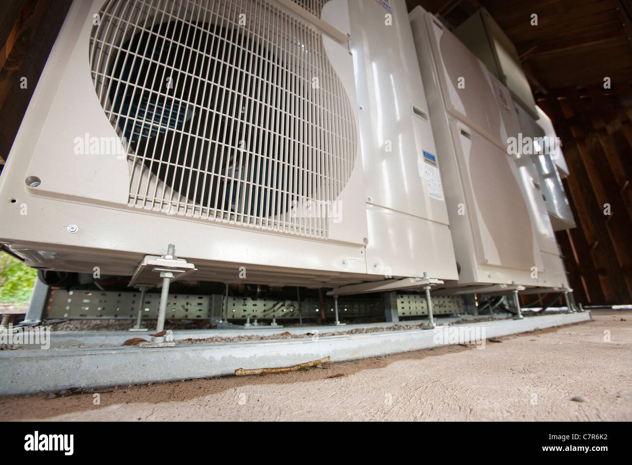 Une source d'air pompe à chaleur. Banque D'Images