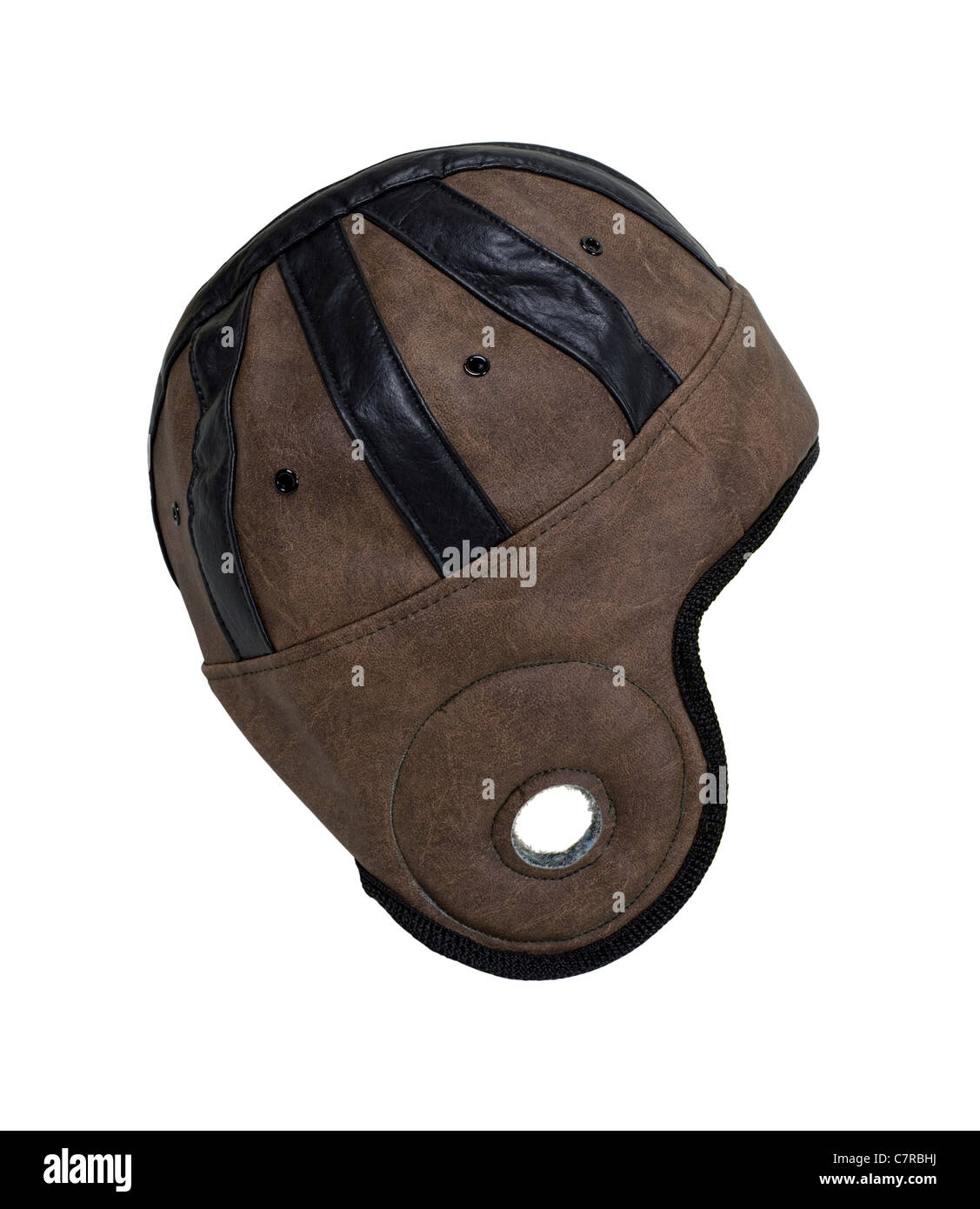 Retro style casque utilisé pour la protection de la tête pendant le sport - parcours inclus Banque D'Images