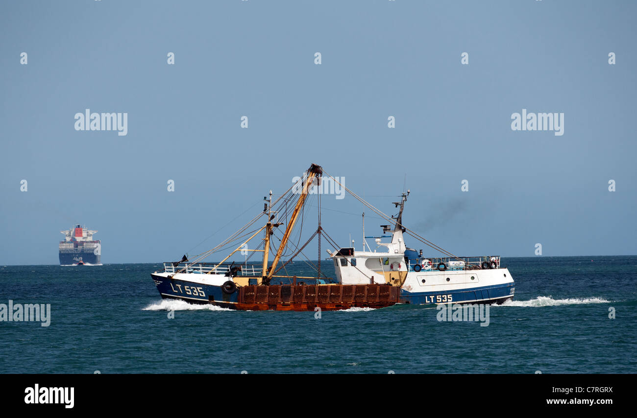 Chalutier de pêche 'Korenbloem' LT535 off Brixham, Devon, Angleterre, Royaume-Uni. Banque D'Images