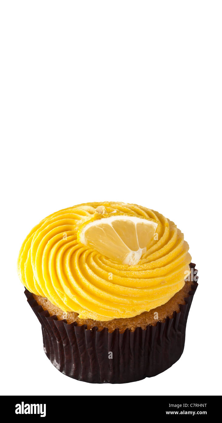 Un luxe Cup Cake à la crème de citron topping Banque D'Images