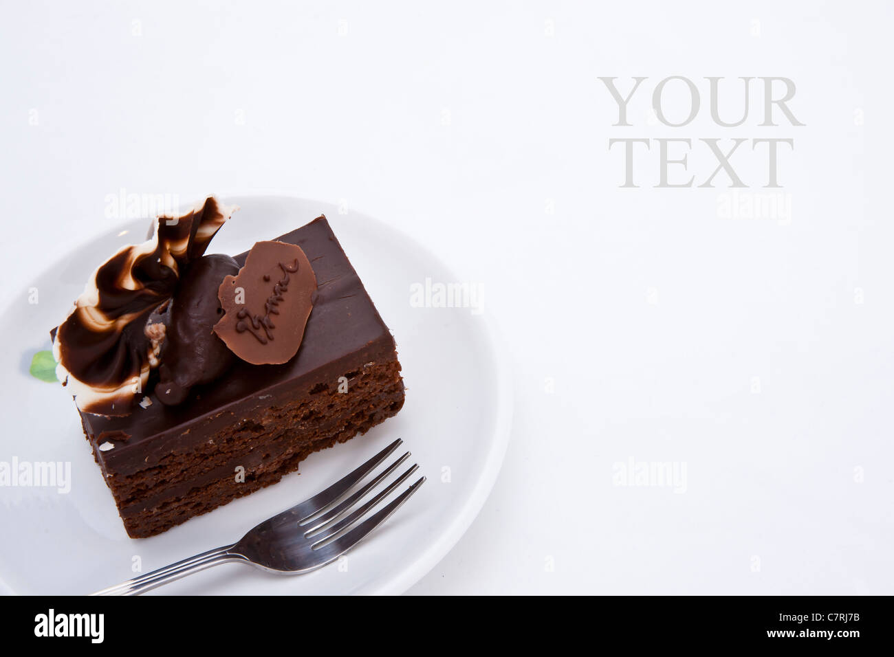 Brownie délicieux gâteau avec nappage de luxe Banque D'Images