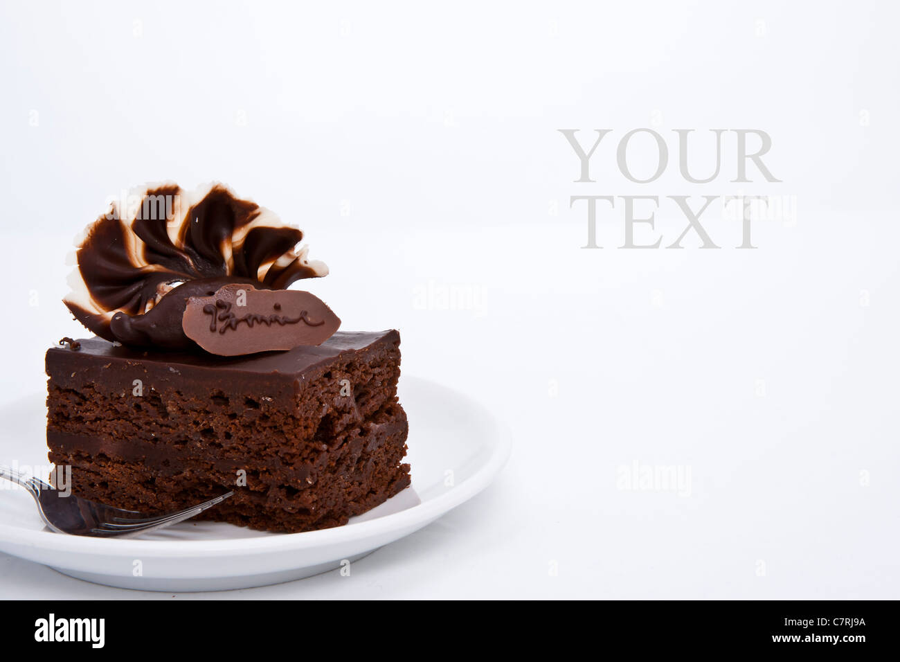 Brownie délicieux gâteau avec nappage de luxe Banque D'Images