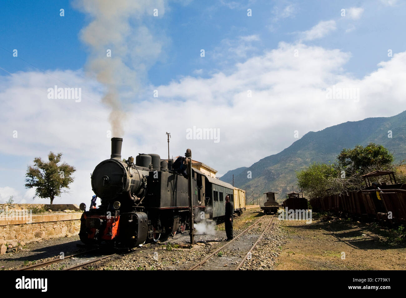 L'Afrique, l'Érythrée, gare d'Asmara à Massawa Banque D'Images