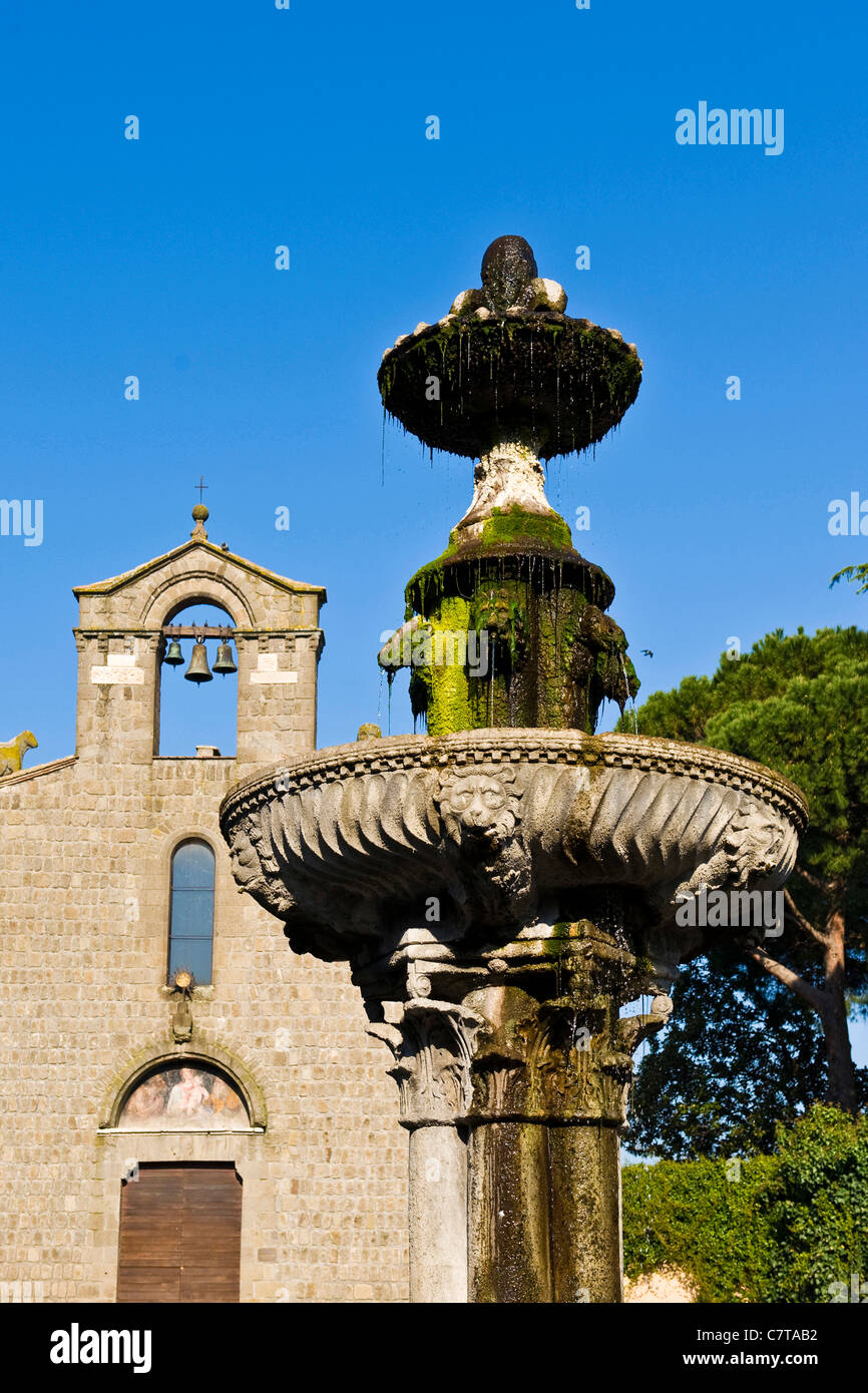 Italie, Latium, Viterbe, Fontaine Banque D'Images