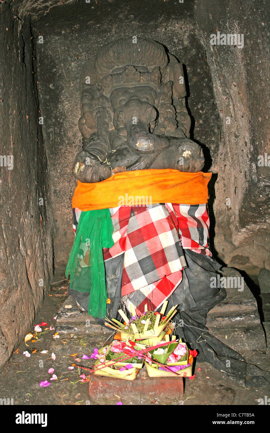 Sanctuaire de Ganesh à Goa Gajah, ou Elephant Cave, Bali Banque D'Images