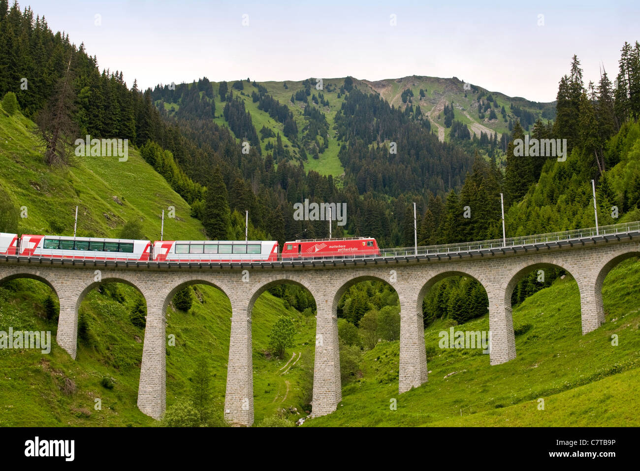 L'Europe, la Suisse, le Glacier Express Banque D'Images