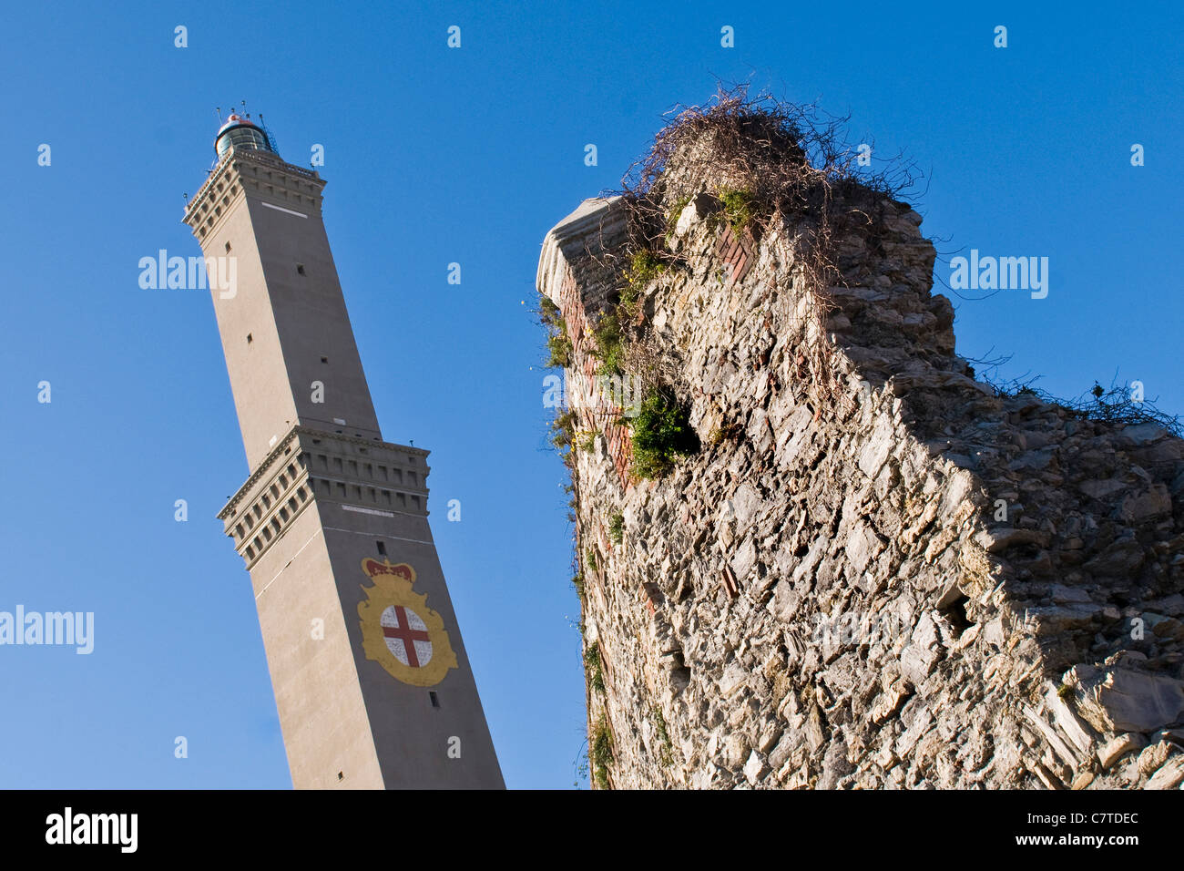 L'Italie, Ligurie, Gênes, le phare : La Lanterna Banque D'Images
