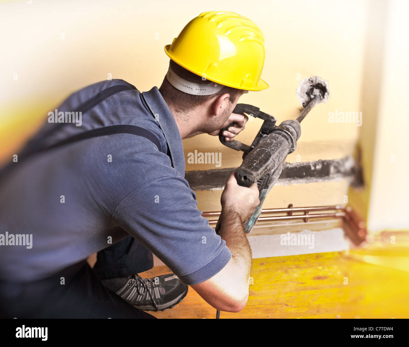 Homme de service focus sélectif de droit Banque D'Images