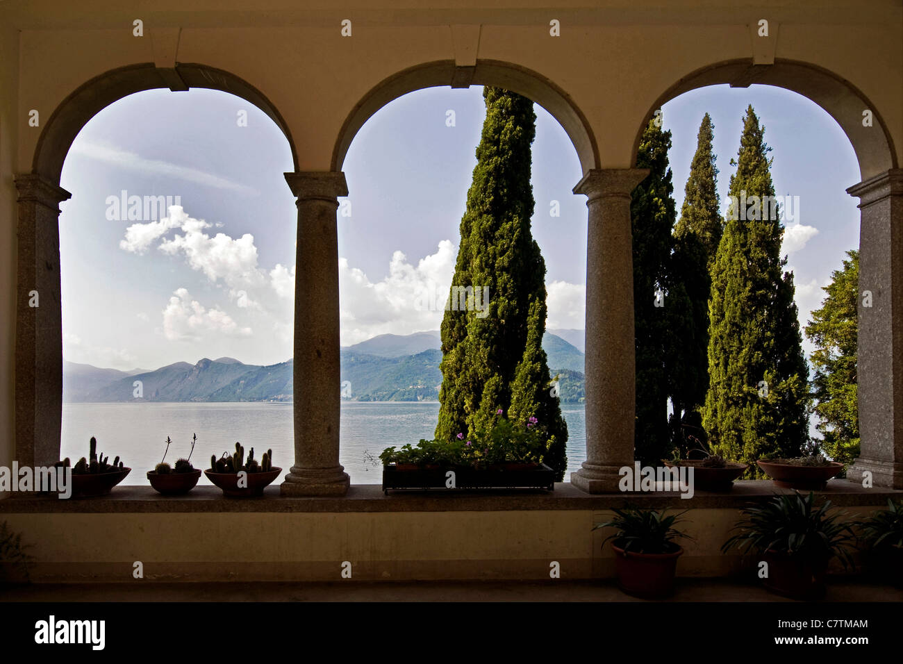 L'Italie, la Lombardie, le lac de Côme, Ravello, Villa Monastero, jardin Banque D'Images