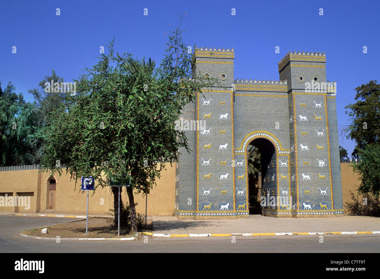 La porte d'Ishtar, Babylone Banque D'Images