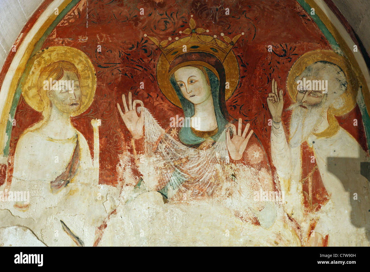 Italie, Pouilles, Trani, la cathédrale, fresque médiévale Banque D'Images