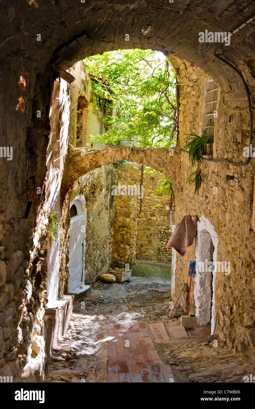 L'Italie, Ligurie, Bussana Vecchia, ruines Banque D'Images
