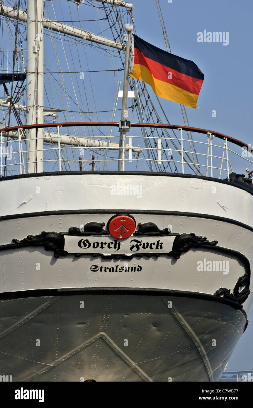 Gorch Fock 1 (ex Tovarishch) Voilier à Stralsund, Allemagne. Banque D'Images