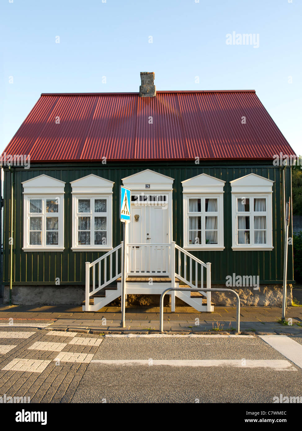 Maison sur Vesturgata à Reykjavik, la capitale de l'Islande. Banque D'Images