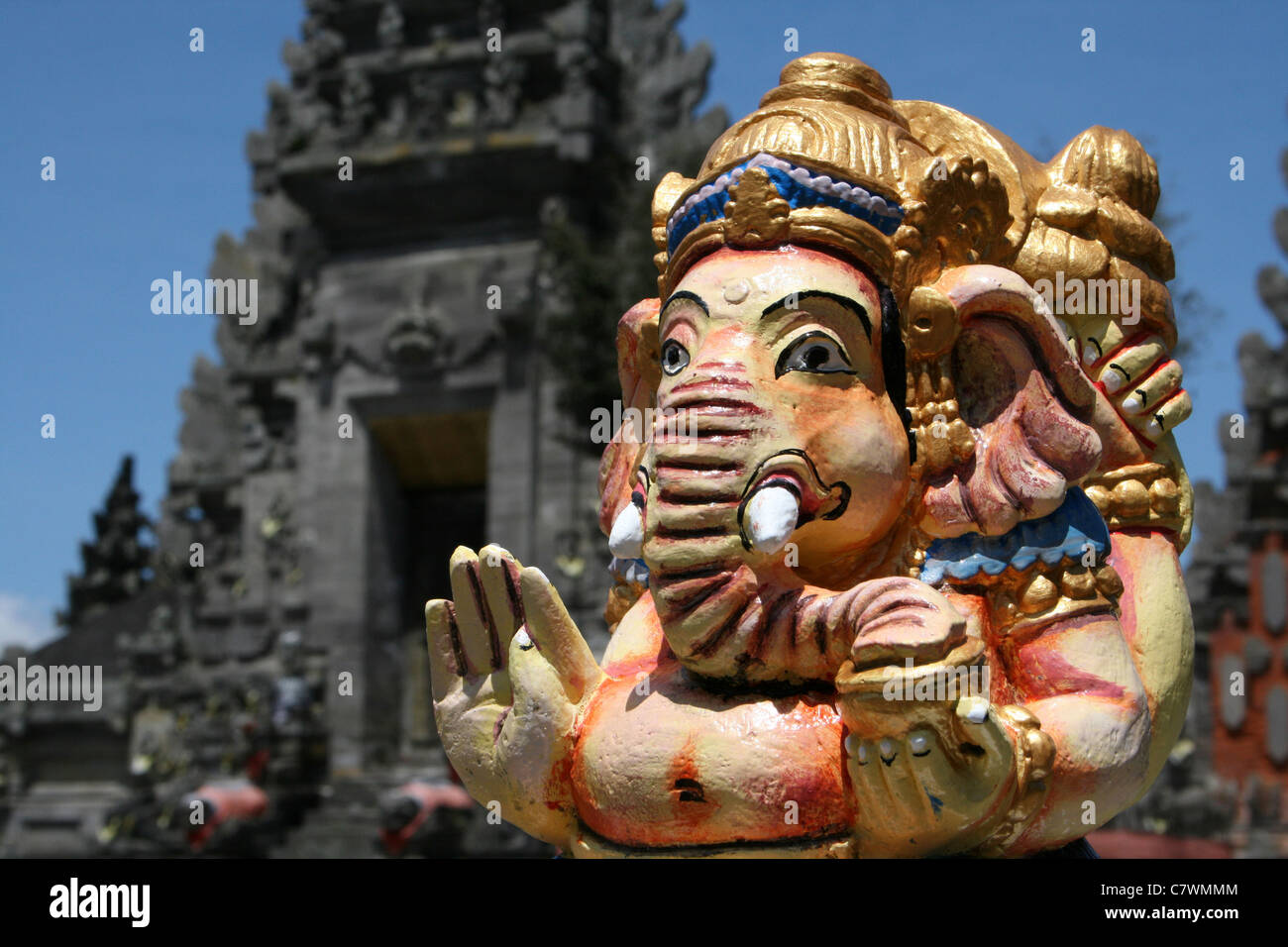 Statue Ganesh au Temple d'Ulun Danu Batur, Bali Banque D'Images