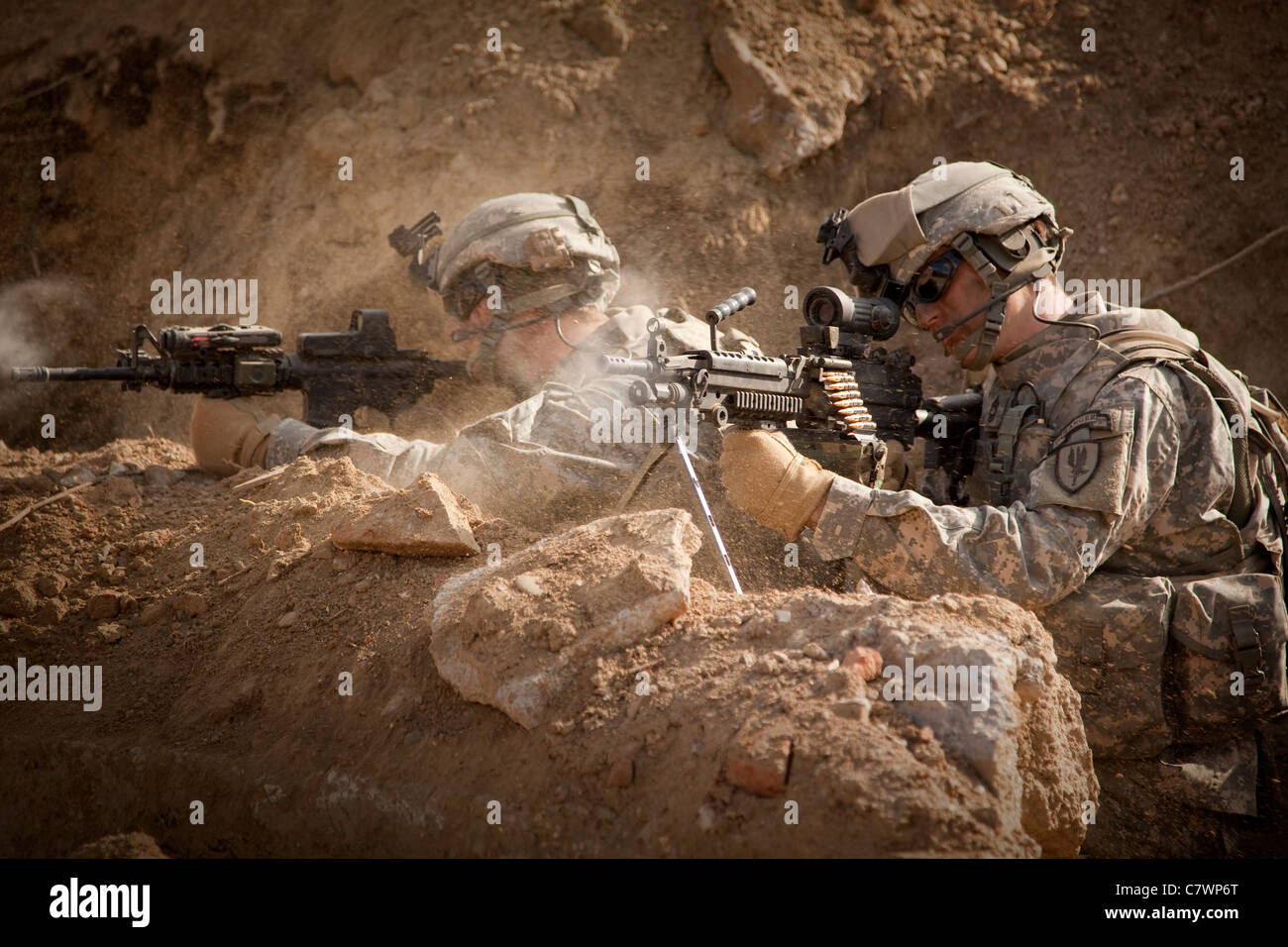 Les Rangers de l'armée américaine en Afghanistan La lutte contre la scène. Banque D'Images