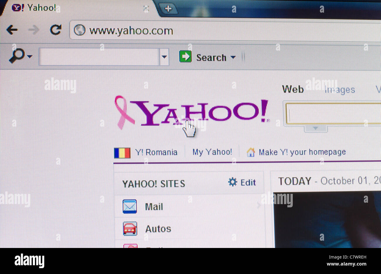 page web d’Yahoo Banque D'Images