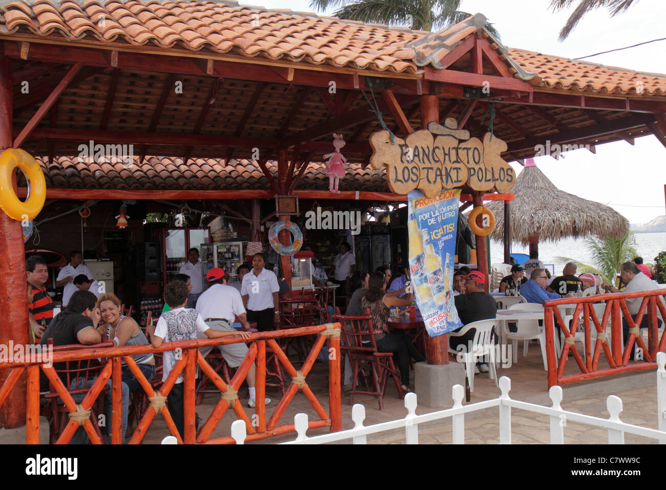 Managua Nicaragua,El Malecon,Puerto Salvador Allende,lac Xolotlan,port intérieur,front de mer,zone de loisirs,Ranchito Los Taki po,restaurant Banque D'Images