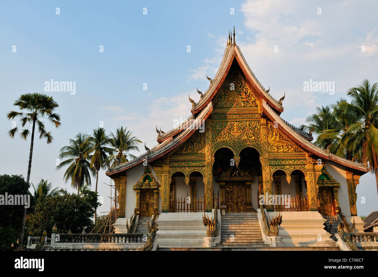 Le Haw Pha Bang (Ho Pha Bang), Palais Royal ou chapelle, patrimoine mondial de l'UNESCO, Luang Prabang Banque D'Images