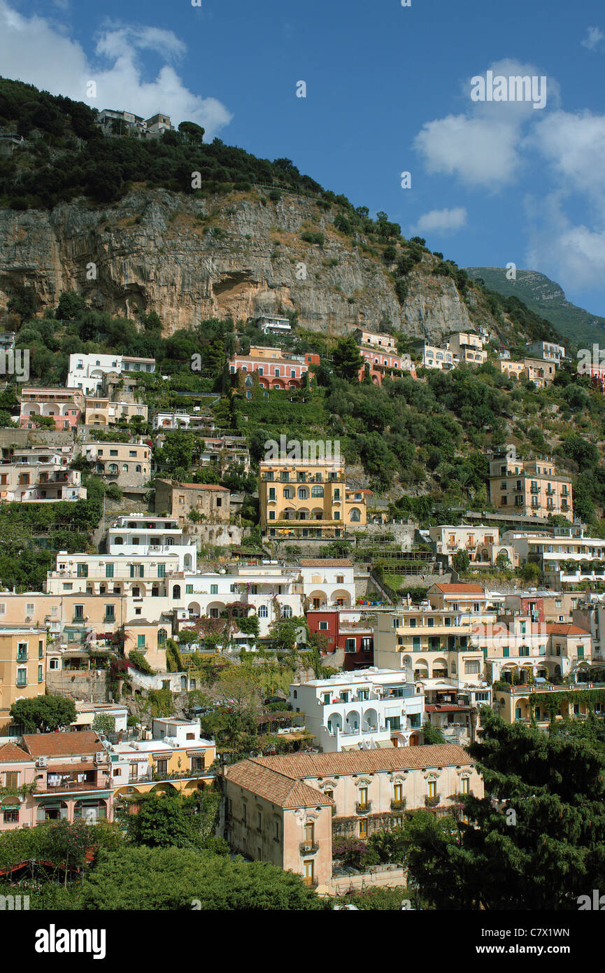 Vue sur Positano Amalfi Costiera Amalfitana Italie Banque D'Images