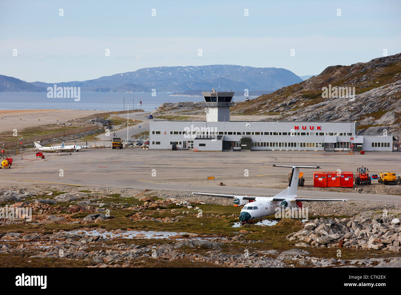 L'aéroport de Nuuk, Groenland Banque D'Images