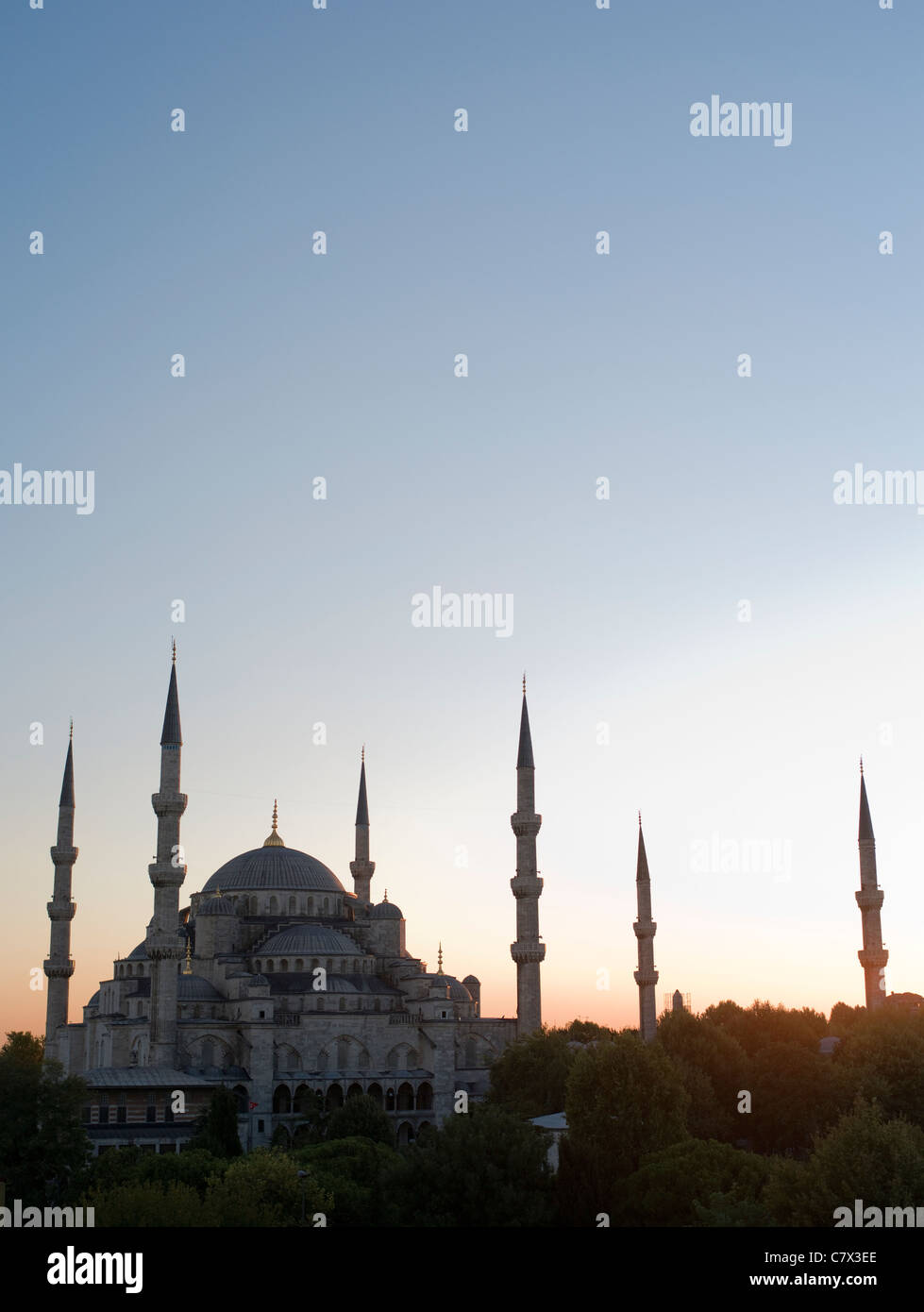 Mosquée Sultan Ahmed ( Mosquée bleue ) Istanbul, Turquie au crépuscule. Banque D'Images