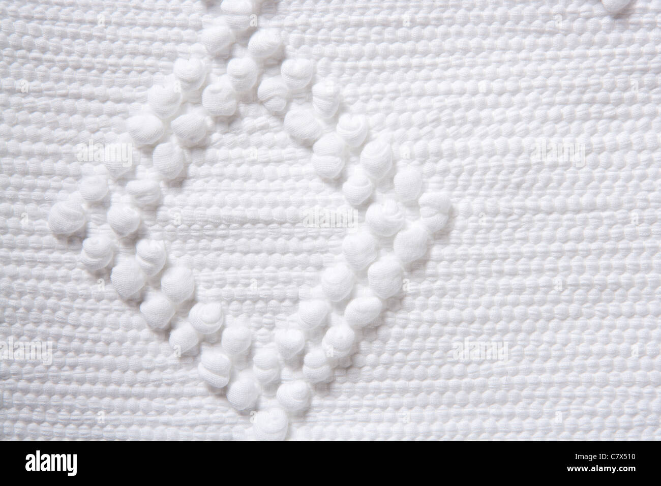 Tricot coton piqué tissu blanc fond texture macro Banque D'Images