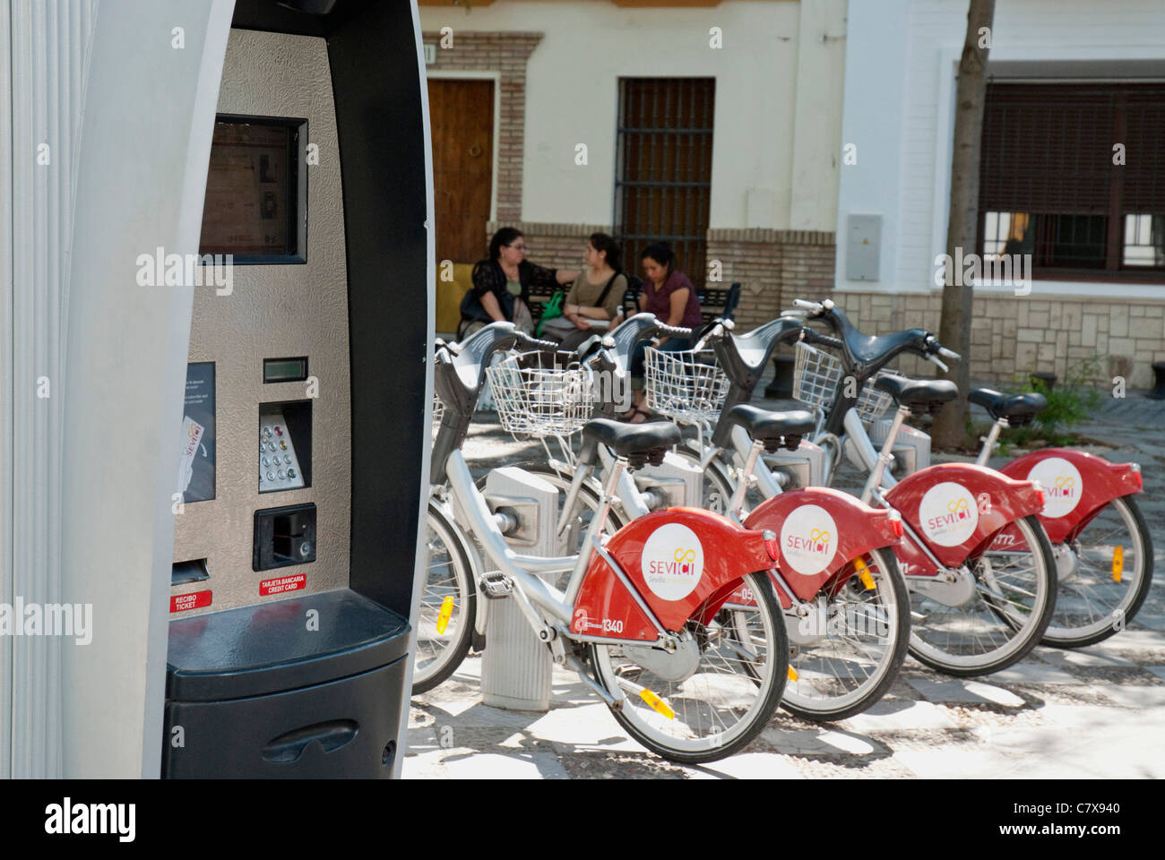 Service de location de vélos et de Cycles machine Banque D'Images