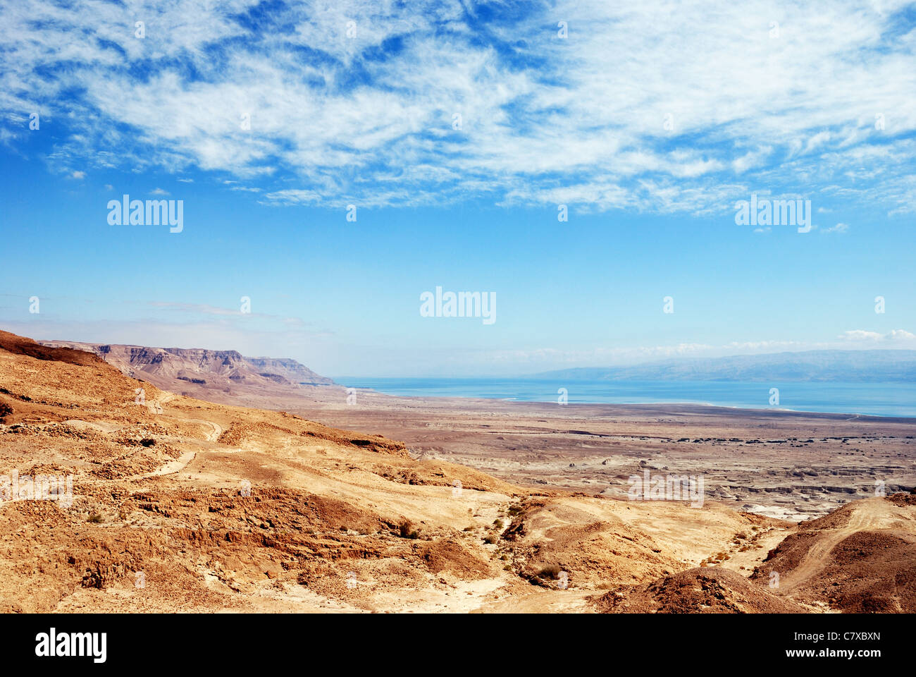 Fragment du désert de Judée près de la rive de la Mer Morte. Banque D'Images
