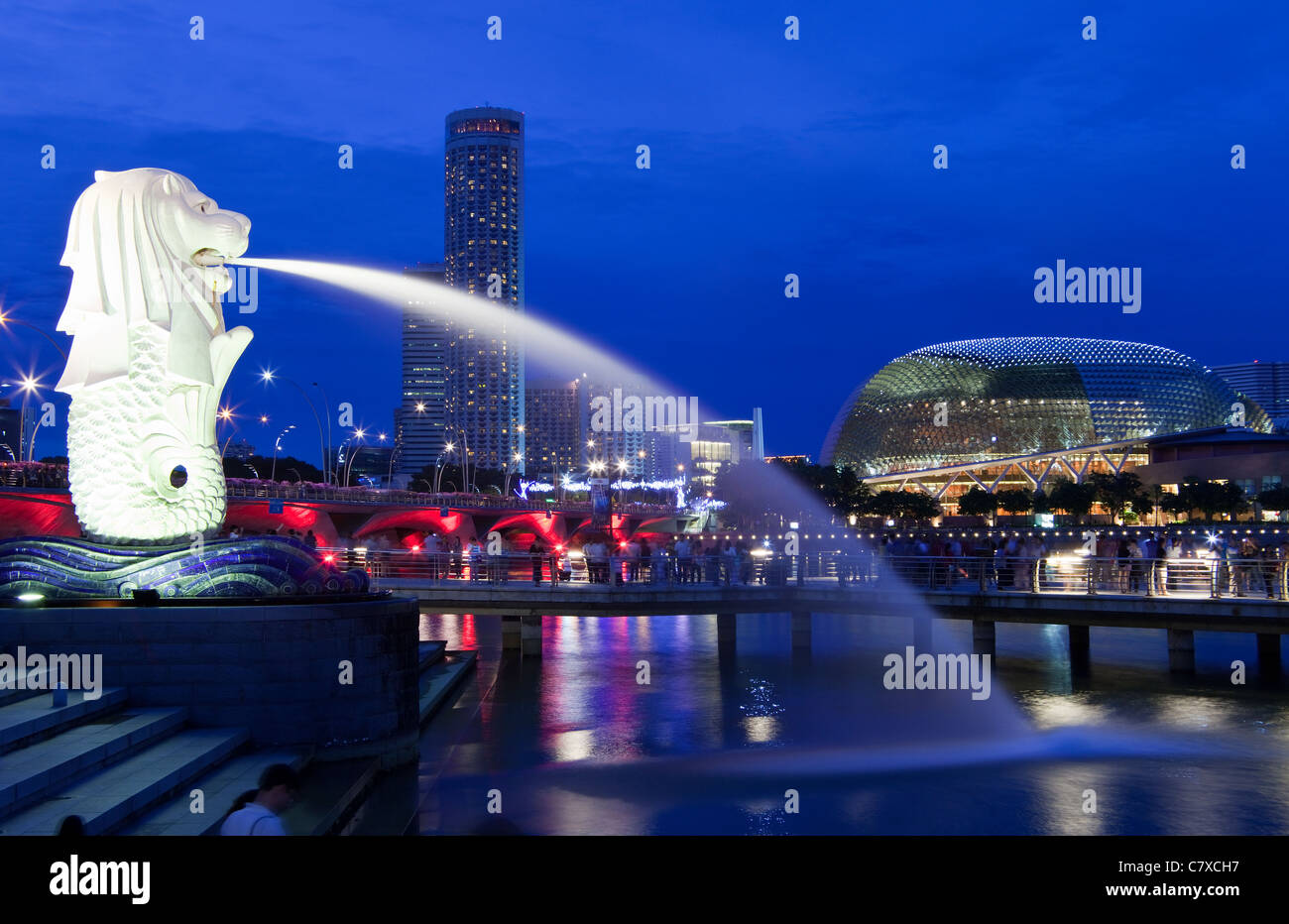 La statue du Merlion, Singapour Banque D'Images