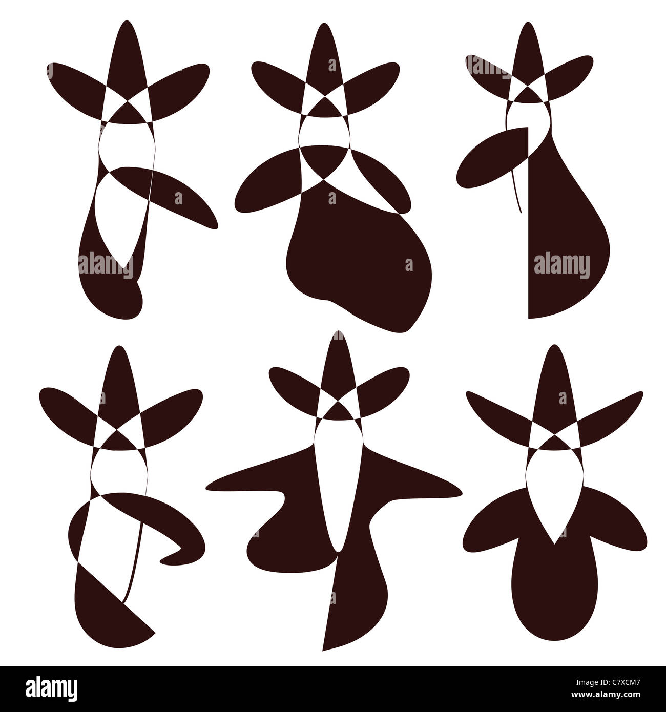 Résumé en chiffres silhouette danse chapeaux Banque D'Images