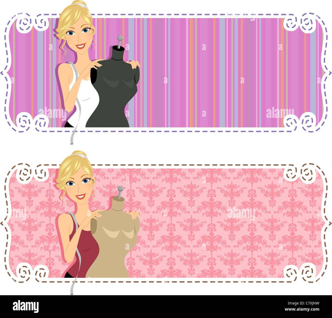 Illustration d'une bannière Web avec un thème pour le design de mode Banque D'Images