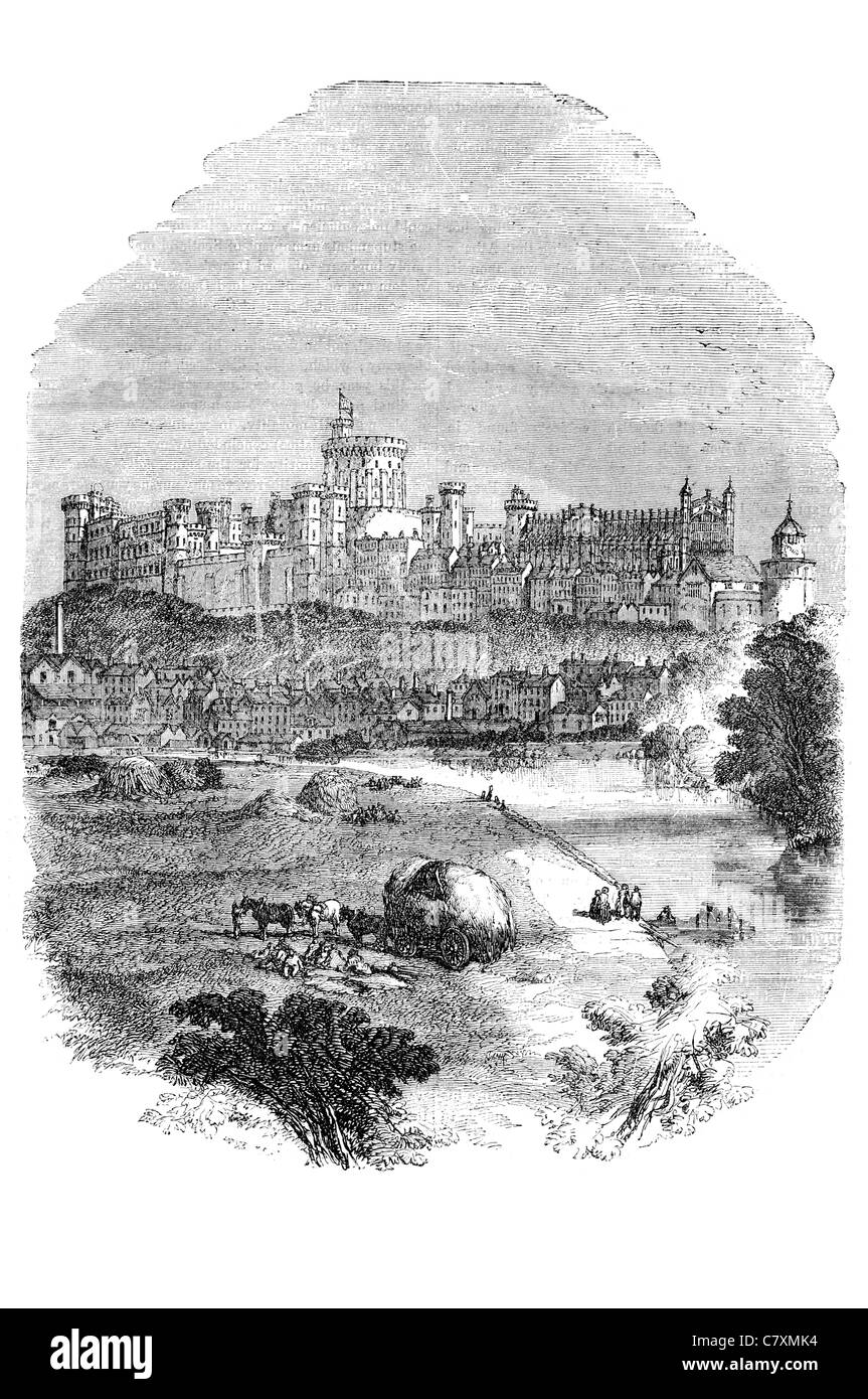 Le Château de Windsor château médiéval anglais résidence famille royale britannique Berkshire London Banque D'Images