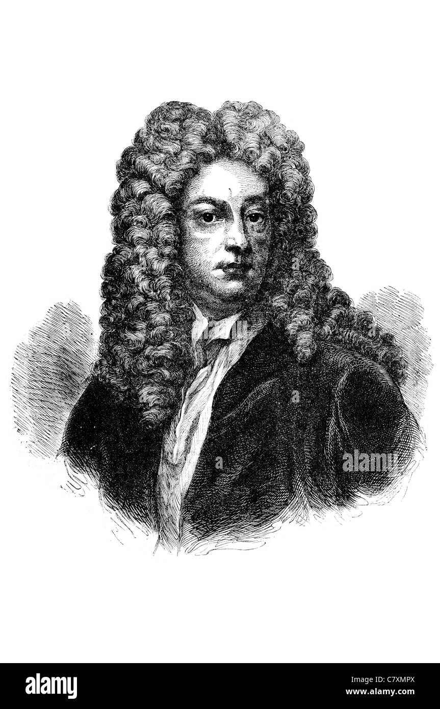 Joseph Addison 1672 1719 poète essayiste anglais politicien dramaturge homme de lettres le Spectator magazine Commissaire Campagne Banque D'Images