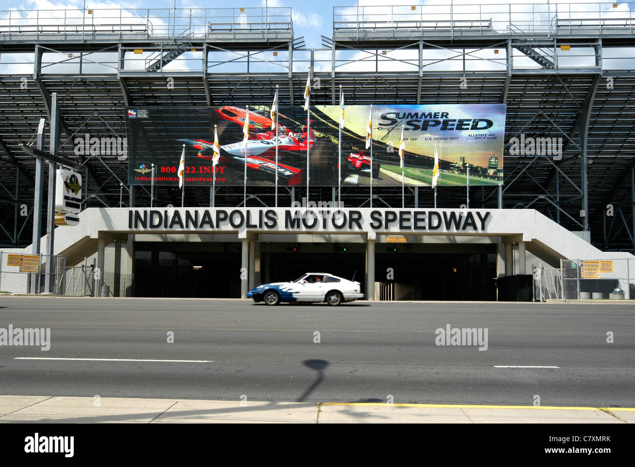 Entrée de l'Indianapolis Raceway cercle intérieur et Hall of fame Museum, dans l'Indiana Banque D'Images