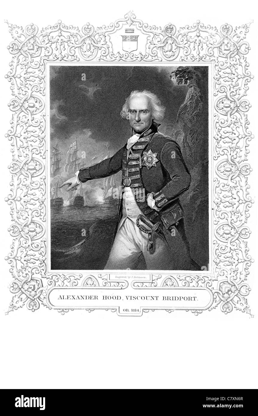 L'amiral Alexander Hood 1er vicomte Bridport KB 1726 1814 de la Royal Navy, guerres de la Révolution française Guerres Napoléoniennes Banque D'Images