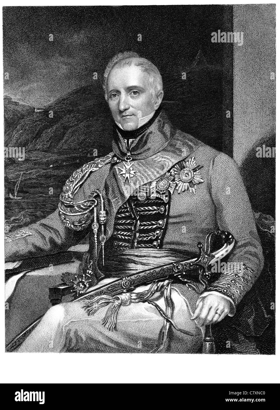 Sir Rufane Donkin Shaw GCH 1841 KCB 1773 Officier de l'armée britannique époque napoléonienne député Bataille de Talavera Banque D'Images