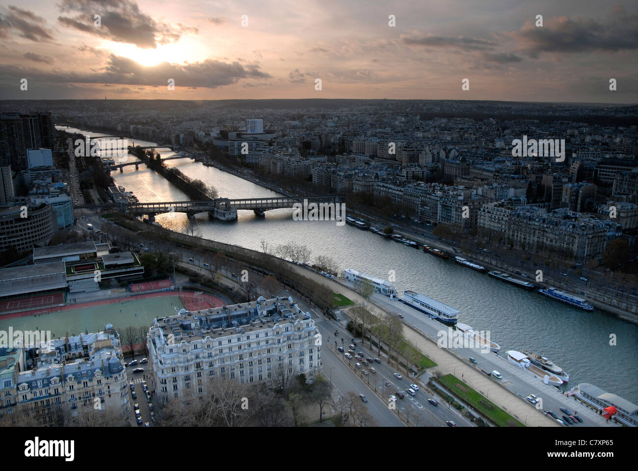 La Seine de la Tour Eiffel, Paris. Banque D'Images