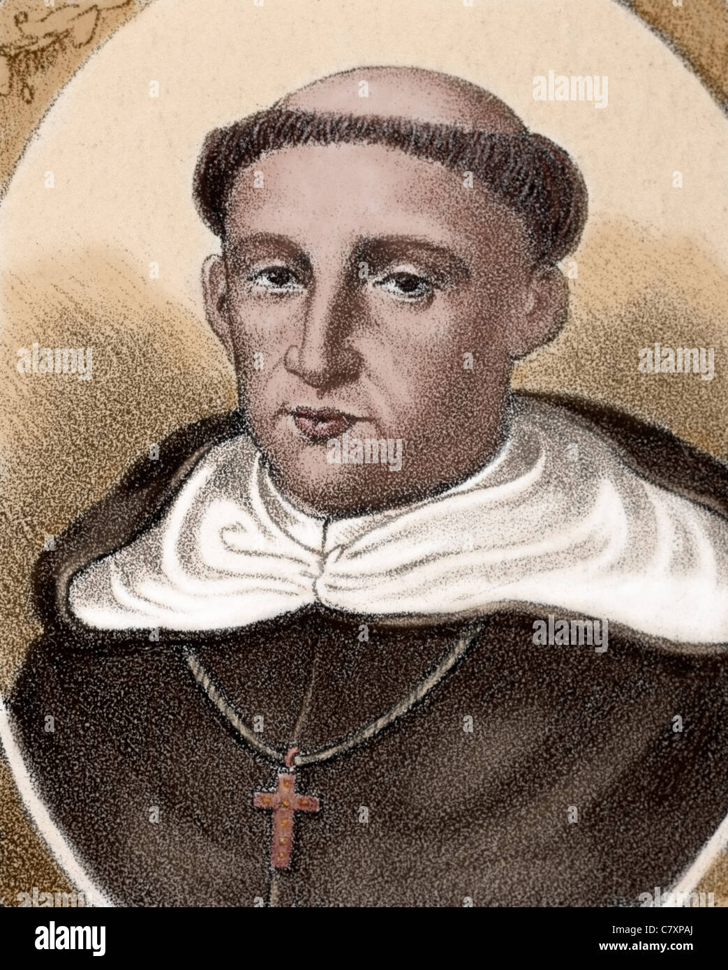Melchior Cano (1509 ?-1560). L'Espagnol République Dominicaine théologien scolastique. Gravure en couleur. Banque D'Images