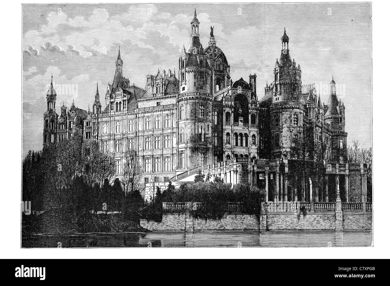 Le château de Schwerin Land Mecklenburg Vorpommern Allemagne parlement de l'état de la Renaissance néerlandaise Banque D'Images